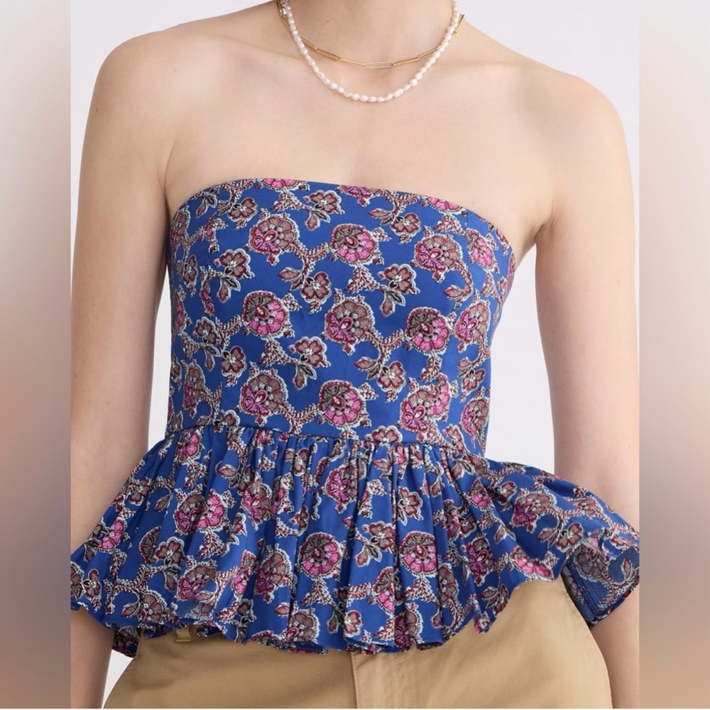 Jcrew strapless peplum top